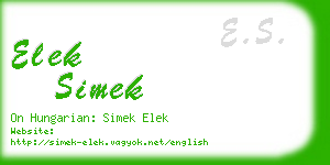 elek simek business card